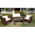 DE- (144) mobiliário usado do pátio do hotel para a venda conjunto do sofá do hotel pequeno do rattan